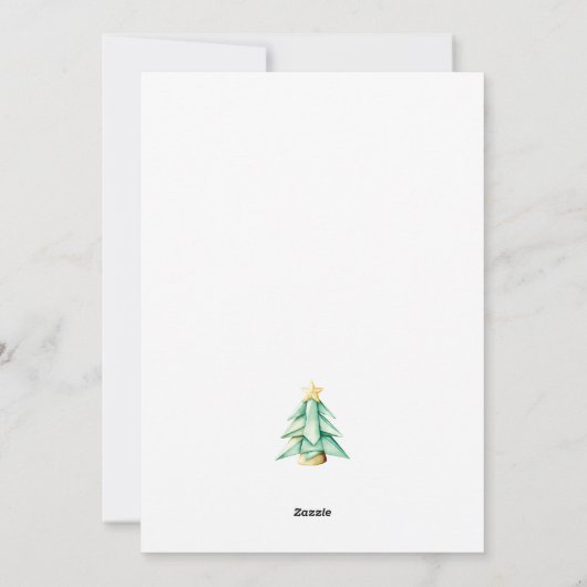 折り紙の水の色クリスマスツリー シーズンカード (裏面)