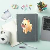 折り紙の犬のラップトップのシール シール (iPadカバー)
