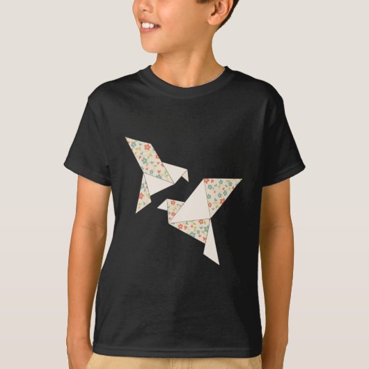 折り紙の花鳥Tシャツ Tシャツ (正面)