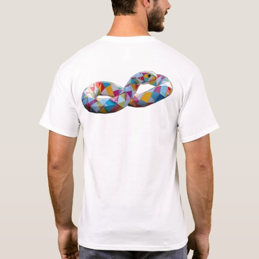 折り紙の蛇の無限大のシンボル Tシャツ (裏面)