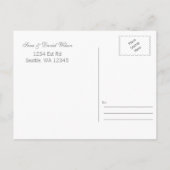 折り紙の赤い鶴の結婚式は日付を除く 案内ポストカード (裏面)