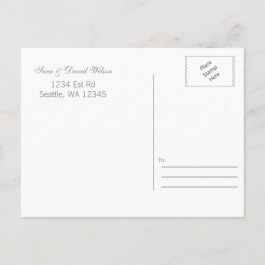 折り紙の赤い鶴の結婚式は日付を除く 案内ポストカード (裏面)