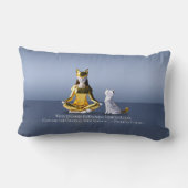 折り紙の金箔 ヨガ 瞑想 キャットウーマンと猫 ランバークッション (裏面)