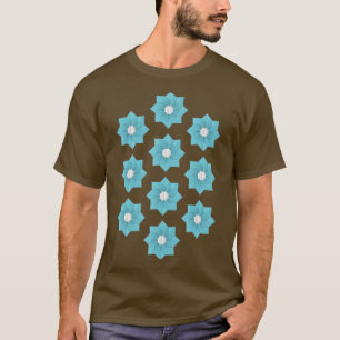 折り紙の青い花 Tシャツ