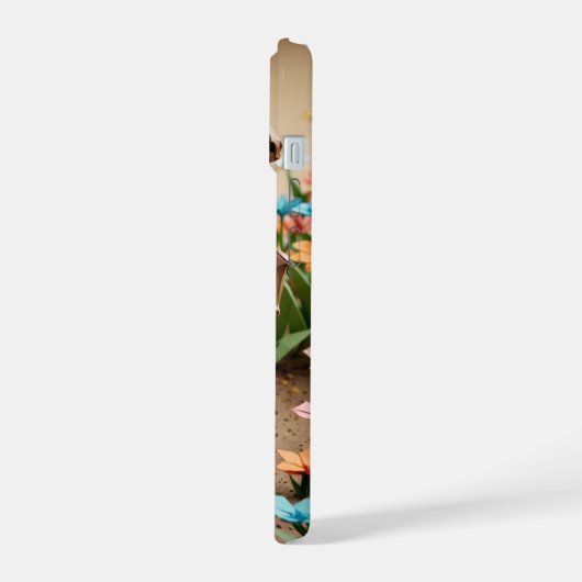 折り紙の馬のiPhoneケース iPhone 15ケース (左側面)