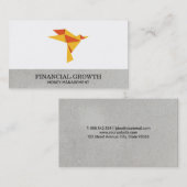 折り紙の鳥アイコンの経済的成長 名刺 (正面/裏面)