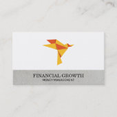 折り紙の鳥アイコンの経済的成長 名刺 (正面)