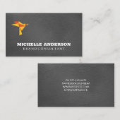 折り紙の鳥アイコン |レザーエレガント 名刺 (正面/裏面)