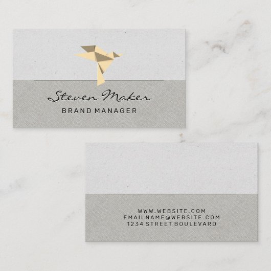 折り紙の鳥アイコン 名刺 (正面/裏面)