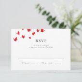 折り紙の鶴の結婚式RSVP 出欠カード (スタンド正面)