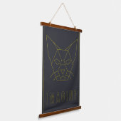 折り紙の黄色い猫のアファメーションポスター 吊り下げ型タペストリー (傾斜あり)