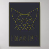 折り紙の黄色い猫のポスター ポスター (正面)