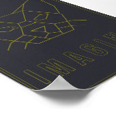 折り紙の黄色い猫のポスター ポスター (角)