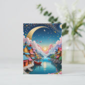 折り紙は伝統的な日本の紙の芸術です ポストカード (スタンド正面)