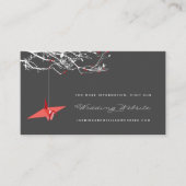 折り紙ぶら下がった紙クレーンアジア結婚のウェブサイト エンクロージャーカード (正面)