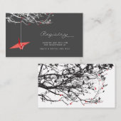 折り紙ぶら下がった紙クレーン結婚アジア登録簿 エンクロージャーカード (正面/裏面)