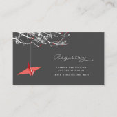 折り紙ぶら下がった紙クレーン結婚アジア登録簿 エンクロージャーカード (正面)