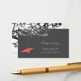 折り紙ぶら下がった紙クレーン結婚アジア登録簿 エンクロージャーカード