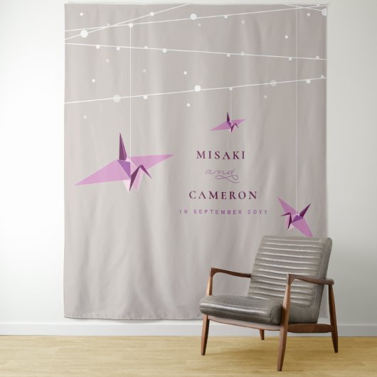 折り紙ぶら下がった紙ク結婚レーンの背景 タペストリー (インサイチュ)