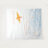 折り紙ぶら下がった紙ク結婚レーンの背景 タペストリー (正面(横))