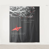 折り紙ぶら下がった紙ク結婚レーンの背景 タペストリー (正面)