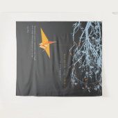 折り紙ぶら下がった紙ク結婚レーンの背景 タペストリー (正面(横))