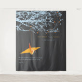 折り紙ぶら下がった紙ク結婚レーンの背景 タペストリー (正面)