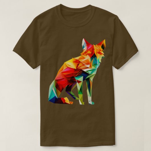 折り紙よくはしゃぐキツネ Tシャツ (デザイン正面)