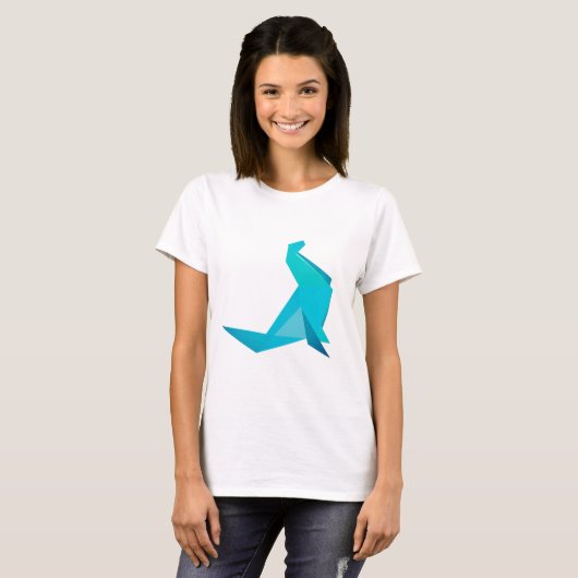 折り紙アザラシ  夏のTシャツ Tシャツ (正面フル)