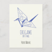 折り紙アート日本の折り畳みアートレトロクレーン シーズンポストカード (正面)