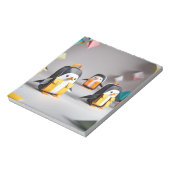 折り紙アート – 愛らしいベビーペンギンinバックパック ノートパッド (回転)