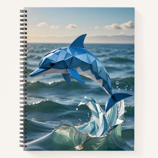 折り紙イルカのバックトゥスクールノート ノートブック (正面)