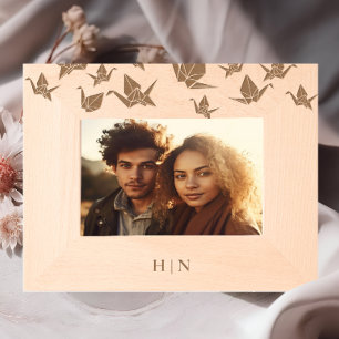 折り紙エレガント紙クレーンモノグラム レーザー彫刻フレーム