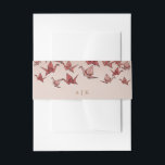 折り紙エレガント紙クレーンレッド 招待状ベリーバンド<br><div class="desc">美しいピンクと赤の手図解入りの、写真付きの紙クレーンは、これらのベリーバエレガントンドとモダンを作る！</div>