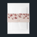 折り紙エレガント紙クレーンレッド 招待状ベリーバンド<br><div class="desc">美しいピンクと赤の手図解入りの、写真付きの紙クレーンは、これらのベリーバエレガントンドとモダンを作る！</div>