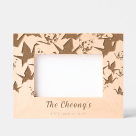 折り紙エレガント紙ク結婚レーン レーザー彫刻フレーム