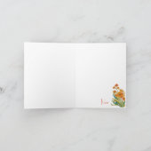 折り紙オレンジ蘭のグリーティングカード カード (内部)