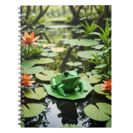 折り紙カエルのスパイラル ノートブック