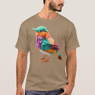 折り紙カラフルの鳥が手で作った喜び Tシャツ