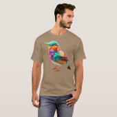 折り紙カラフルの鳥が手で作った喜び Tシャツ (正面フル)