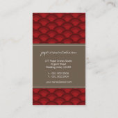 折り紙キスをする紙クレーン&赤ホタテ模様 名刺 (裏面)