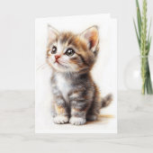 折り紙キットねこ　テキストを追加　ネコの挨 カード (正面)