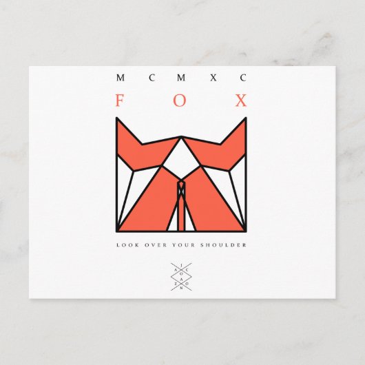 折り紙キツネ ポストカード (正面)