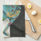 折り紙クレーンフローラデザイン キッチンタオル (四つ折り)