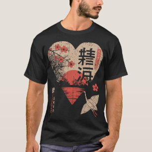 折り紙クレーンラブレ日本のッドサンロマンスアート Tシャツ