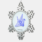 折り紙クレーン紙工芸品 スノーフレークピューターオーナメント (右)