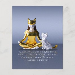 折り紙ゴールドフォイルめい想ヨガのキャットウーマンと猫