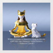 折り紙ゴールドフォイルめい想ヨガのキャットウーマンと猫 ウィンドウサイン (シート)