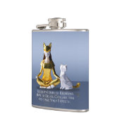 折り紙ゴールドフォイルめい想ヨガのキャットウーマンと猫 フラスク