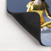 折り紙ゴールドフォイルめい想ヨガのキャットウーマンと猫 マウスパッド (コーナー)